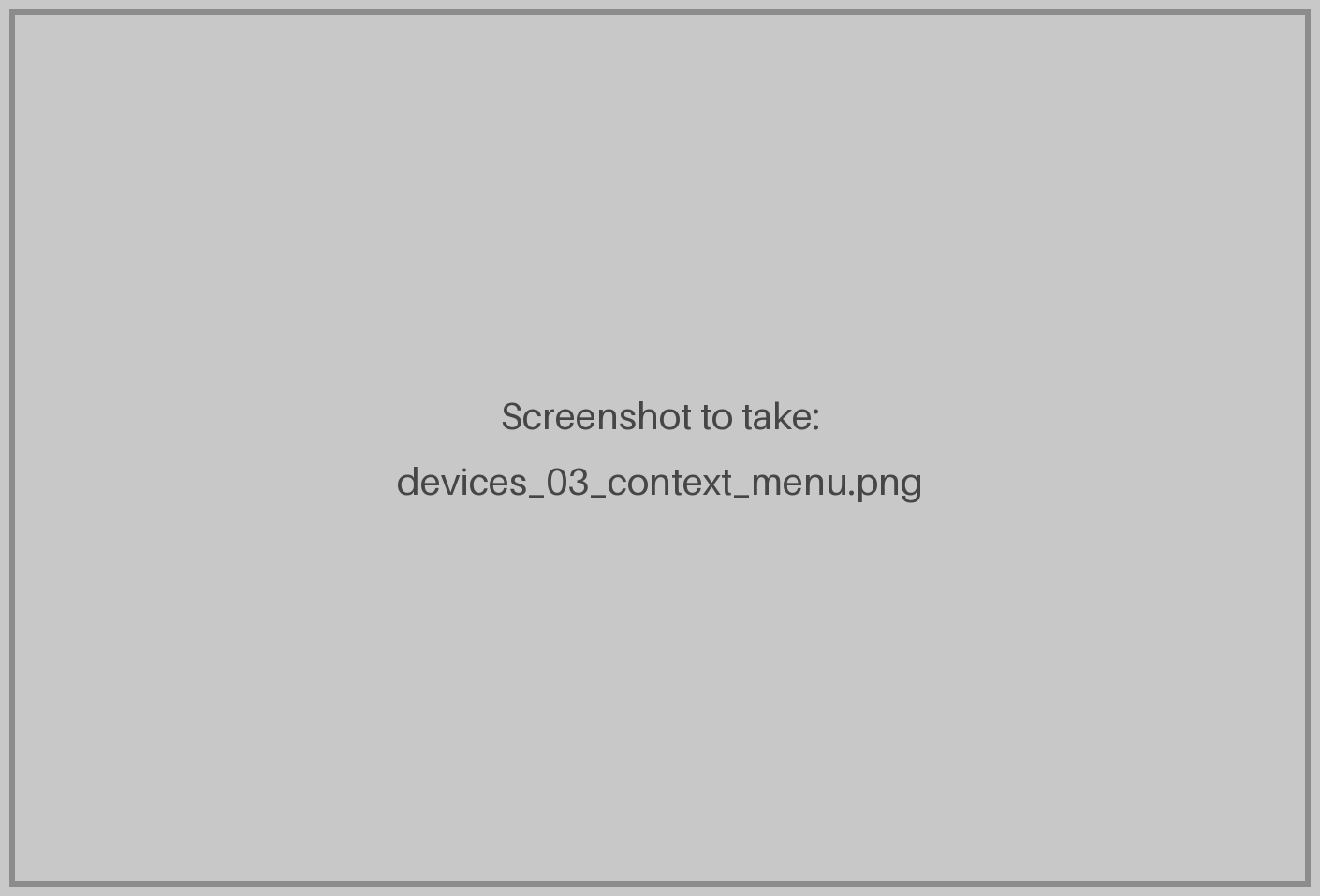 Context menu of a catalog card