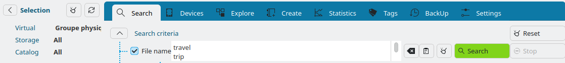 Search text field showing multiple lines used as independent OR search terms