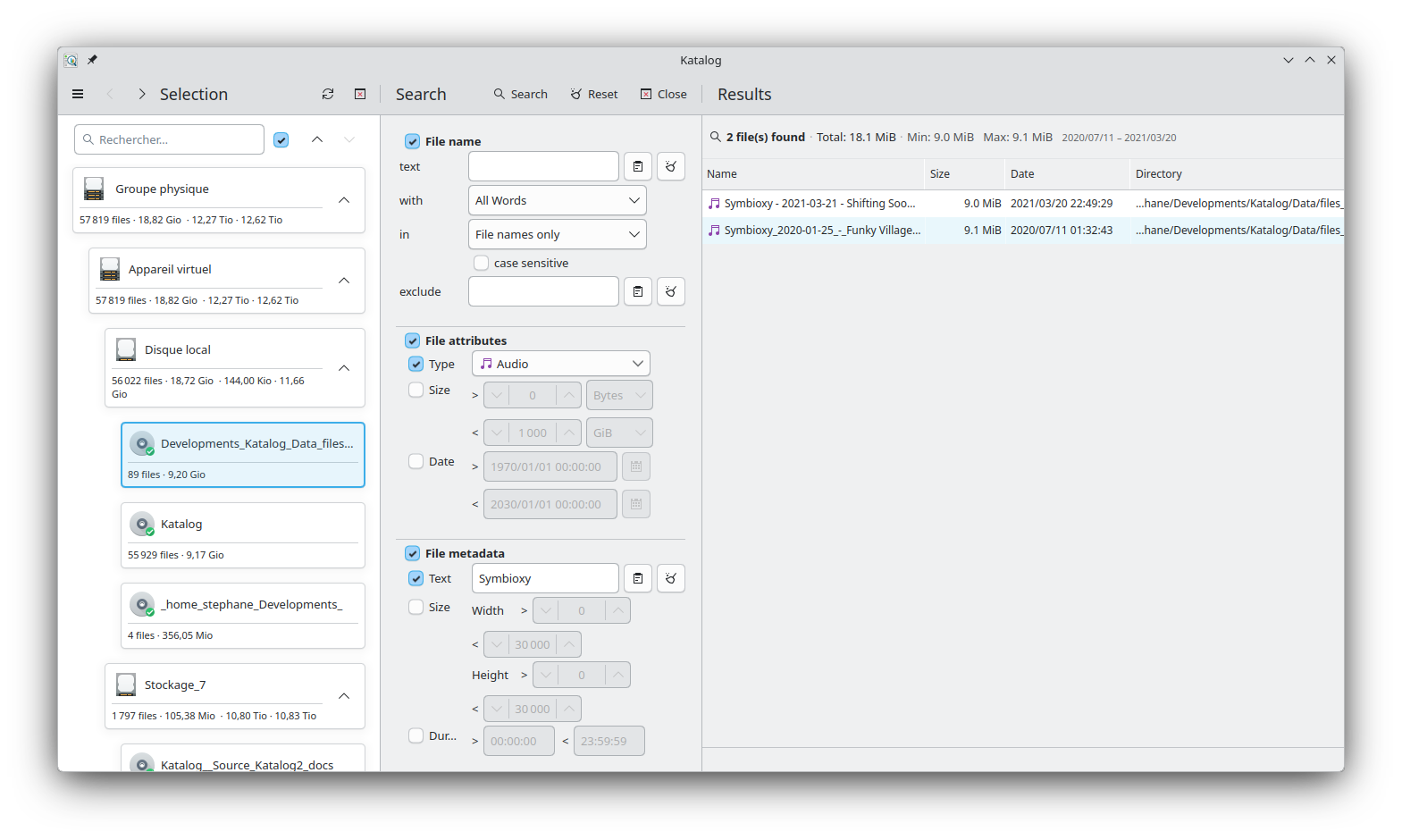 Preview of Katalog 3 interface