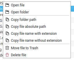 Menu contextuel du répertoire avec l'option d'étiqueter le dossier
