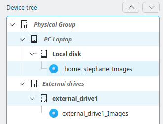 Exemple de périphériques source et cible